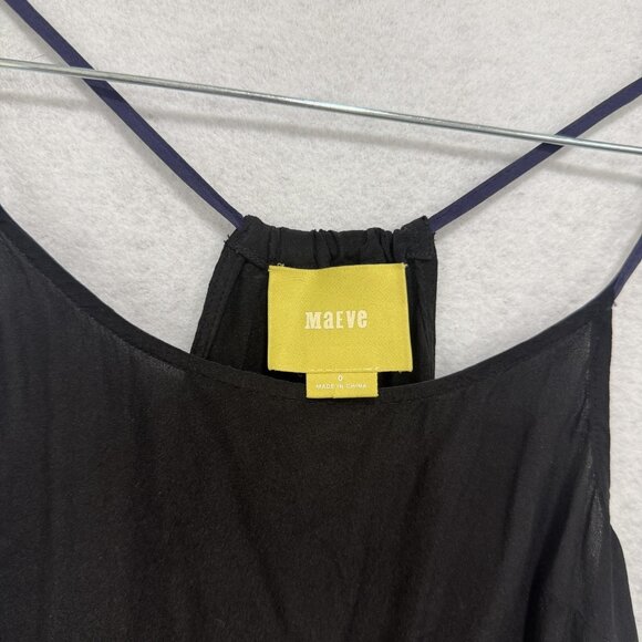 Maeve Silk Tank Top Womens 0 Strappy Sleeveless Flowy Ruffle Back Anthropologie - Picture 2 of 8